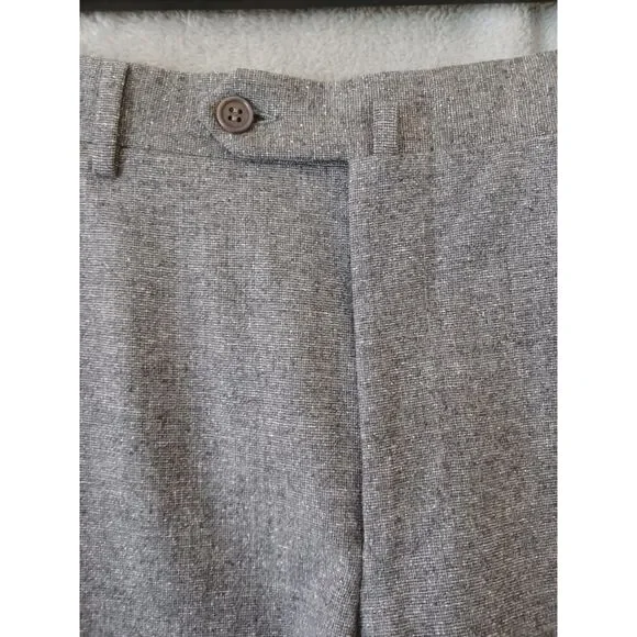 Canali Tessuto Stretch Pants Gray 34x31 Wool Silk Elastane Classic Preppy Italy - Picture 4 of 14